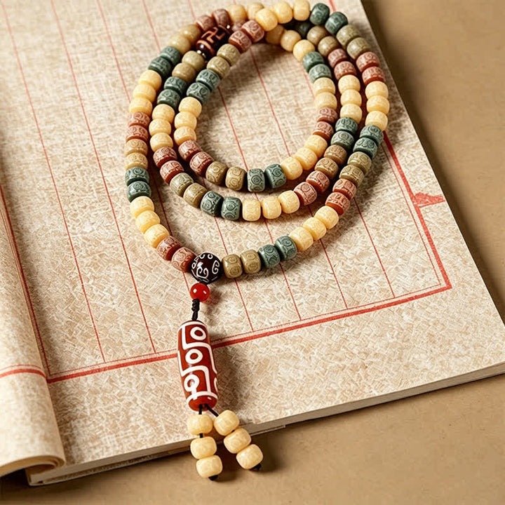 Buddha Stones Bodhi Seed Hand-Woven Peace Vintage Mala z 108 koralikami - image 3