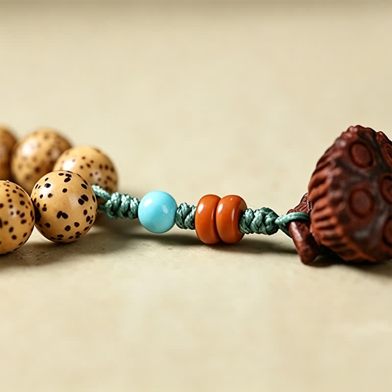 Buddha Stones Gwiazda Księżyc Bodhi Nasiona Lotosu Pod Ręcznie Robiona Mądrość Okrągła Mala 108 Koralików - image 17