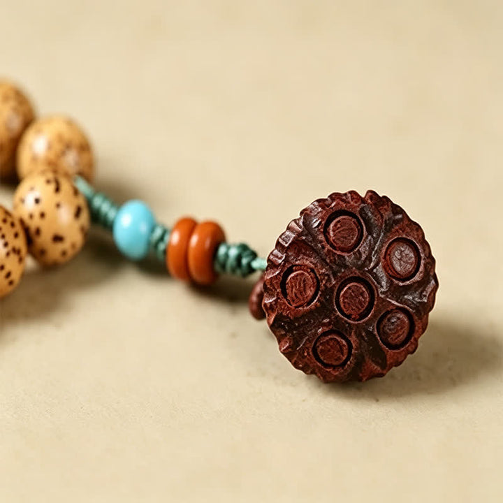 Buddha Stones Gwiazda Księżyc Bodhi Nasiona Lotosu Pod Ręcznie Robiona Mądrość Okrągła Mala 108 Koralików - image 19