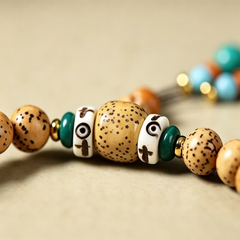 Buddha Stones Gwiazda Księżyc Bodhi Nasiona Lotosu Pod Ręcznie Robiona Mądrość Okrągła Mala 108 Koralików - image 15