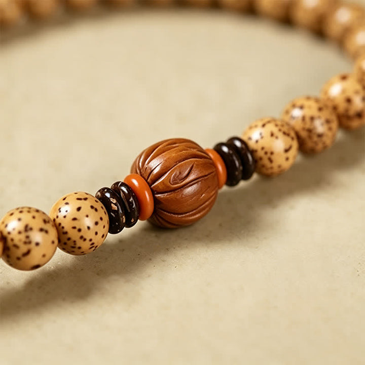 Buddha Stones Gwiazda Księżyc Bodhi Nasiona Lotosu Pod Ręcznie Robiona Mądrość Okrągła Mala 108 Koralików - image 14