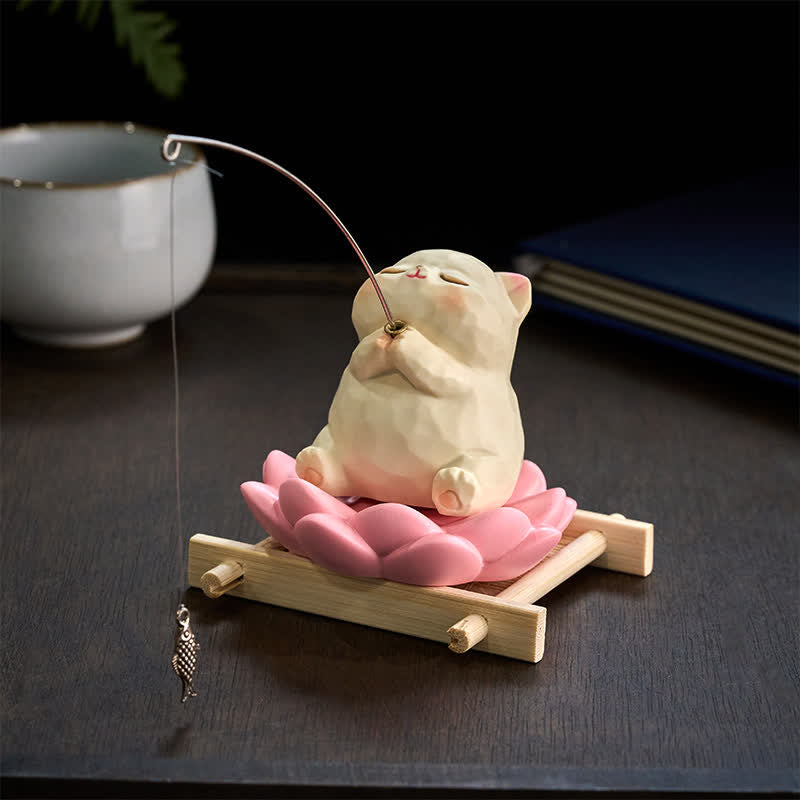 Buddha Stones Żywiczny Lotos Nowe Początki Uroczy Zwierzątko Dekoracja Biurka Wędkarskiego - image 3