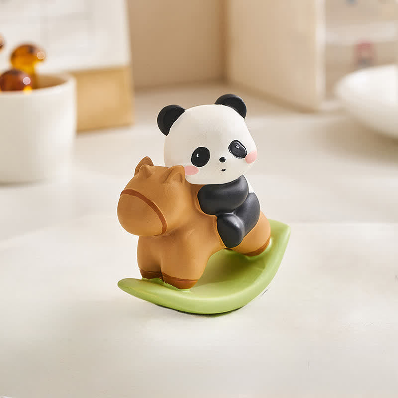 Buddha Stones Żywiczna, słodka panda bujająca się na biurku - image 3