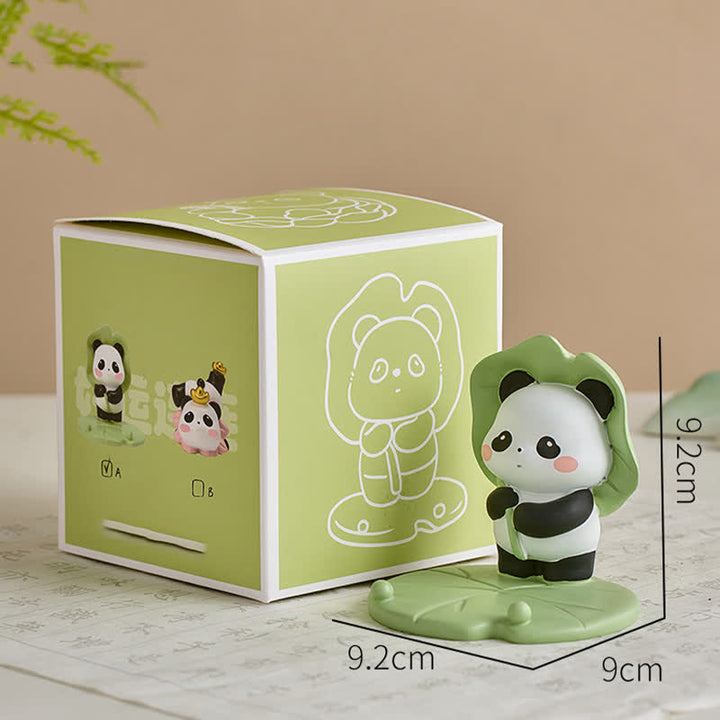 Buddha Stones Podstawka pod telefon z żywicy Lotus Panda, uroczy, zwierzęcy element dekoracyjny - Panda – w kapeluszu z liścia lotosu - Żywica (Ochrona ♥ Energia Stabilności) - image 19