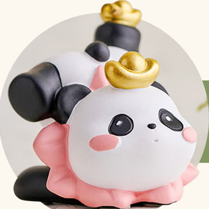 Buddha Stones Podstawka pod telefon z żywicy Lotus Panda, uroczy, zwierzęcy element dekoracyjny - image 18