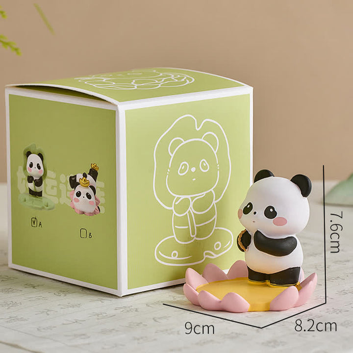Buddha Stones Podstawka pod telefon z żywicy Lotus Panda, uroczy, zwierzęcy element dekoracyjny - Panda - Stojąca wśród lotosu - Żywica (Ochrona ♥ Energia Stabilności) - image 13