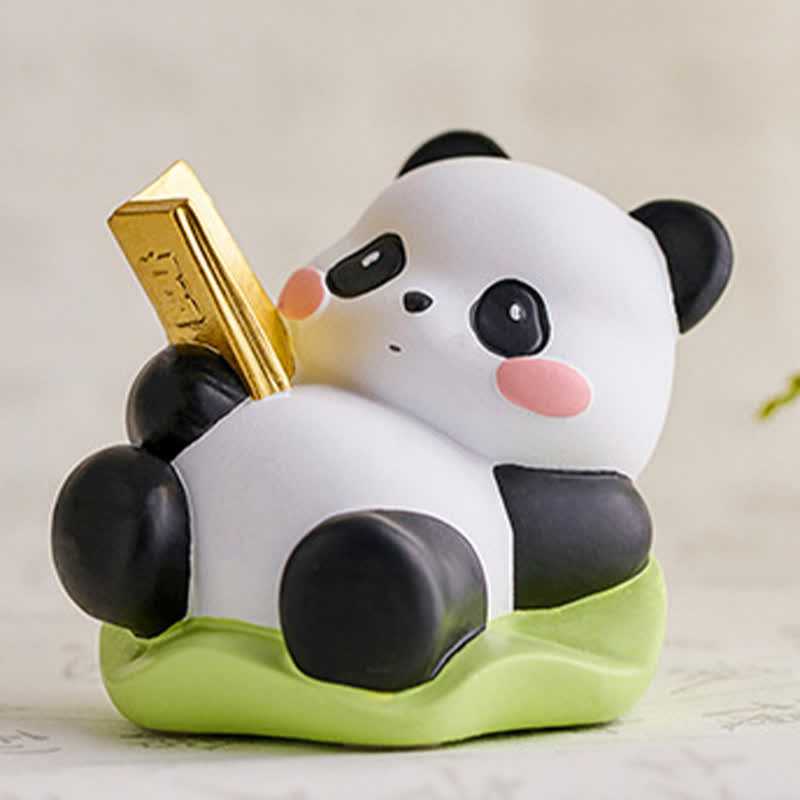 Buddha Stones Podstawka pod telefon z żywicy Lotus Panda, uroczy, zwierzęcy element dekoracyjny - image 12
