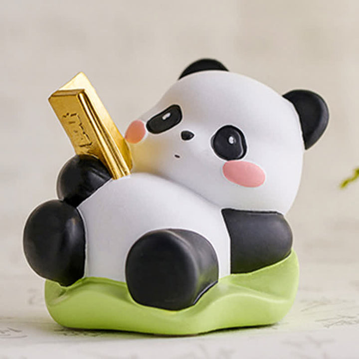 Buddha Stones Podstawka pod telefon z żywicy Lotus Panda, uroczy, zwierzęcy element dekoracyjny - image 12