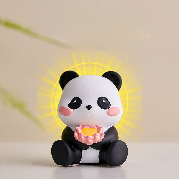 Buddha Stones Podstawka pod telefon z żywicy Lotus Panda, uroczy, zwierzęcy element dekoracyjny - image 25