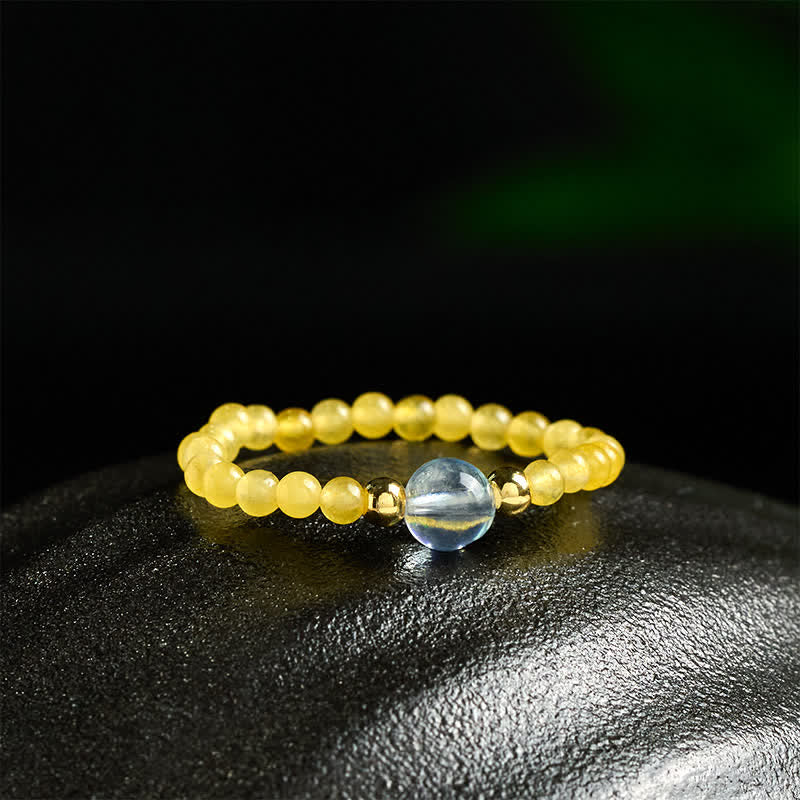 Buddha Stones 2 mm Mini koraliki naturalny rodonit akwamaryn topaz różowy kwarc uzdrawiający elastyczny pierścień - image 10