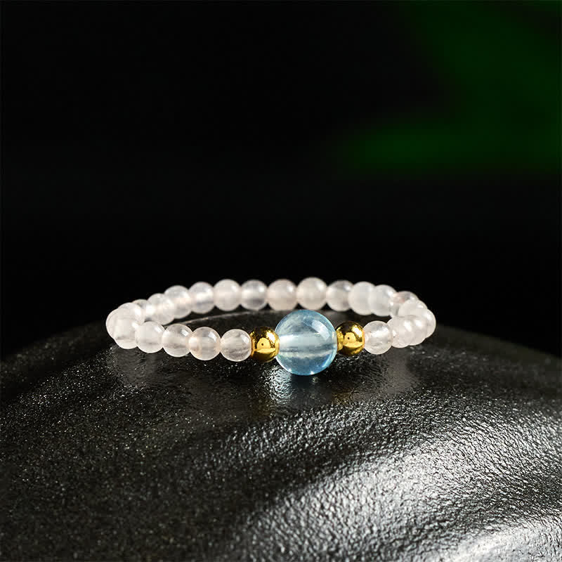 Buddha Stones 2 mm Mini koraliki naturalny rodonit akwamaryn topaz różowy kwarc uzdrawiający elastyczny pierścień - image 16