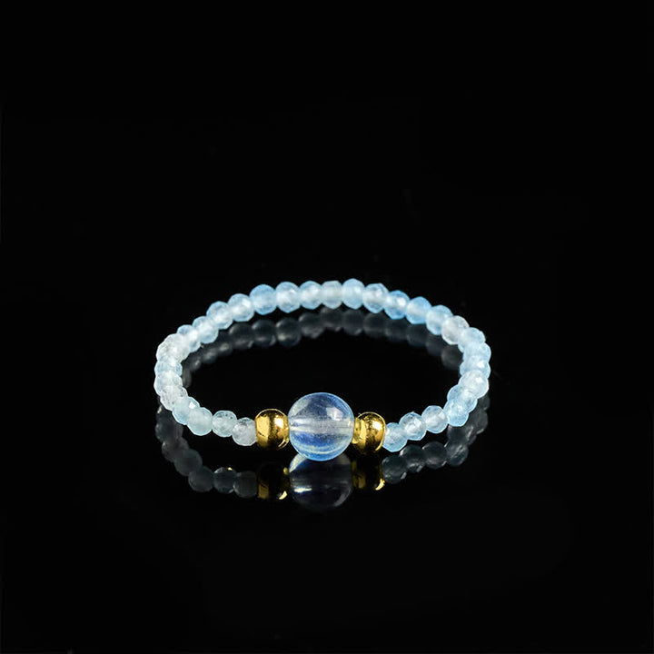 Buddha Stones 2 mm Mini koraliki naturalny rodonit akwamaryn topaz różowy kwarc uzdrawiający elastyczny pierścień - image 21
