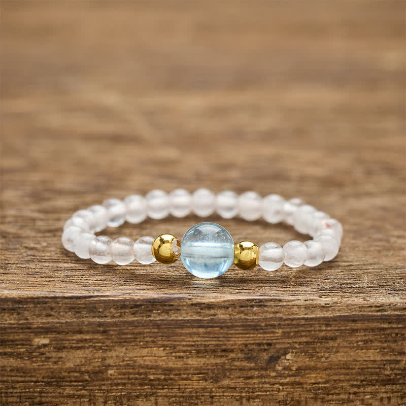 Buddha Stones 2 mm Mini koraliki naturalny rodonit akwamaryn topaz różowy kwarc uzdrawiający elastyczny pierścień - Naturalny kwarc różowy (kolor może się różnić) + naturalny akwamaryn (kolor może się różnić) (2 mm + 4 mm) - image 13