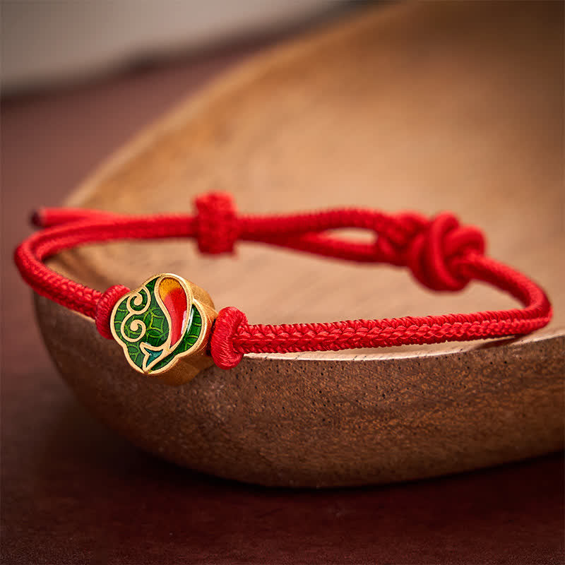 Buddha Stones Ręcznie robiona, regulowana bransoletka z podwójnego, plecionego sznurka chroniącego przed rybami Koi - image 10
