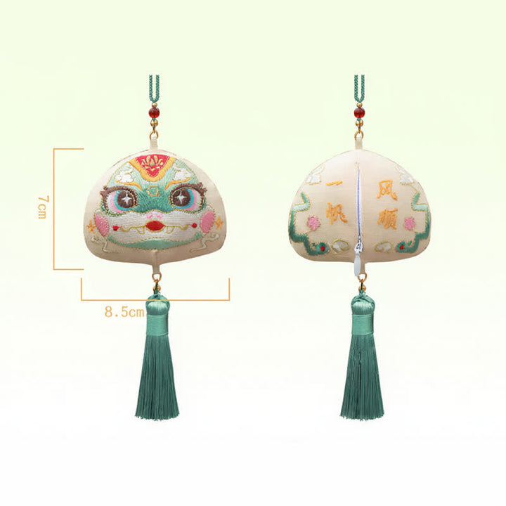 Buddha Stones Chiński haftowany smok tygrys frędzel szczęście uroczy zwierzęcy wystrój - Wąż - image 22