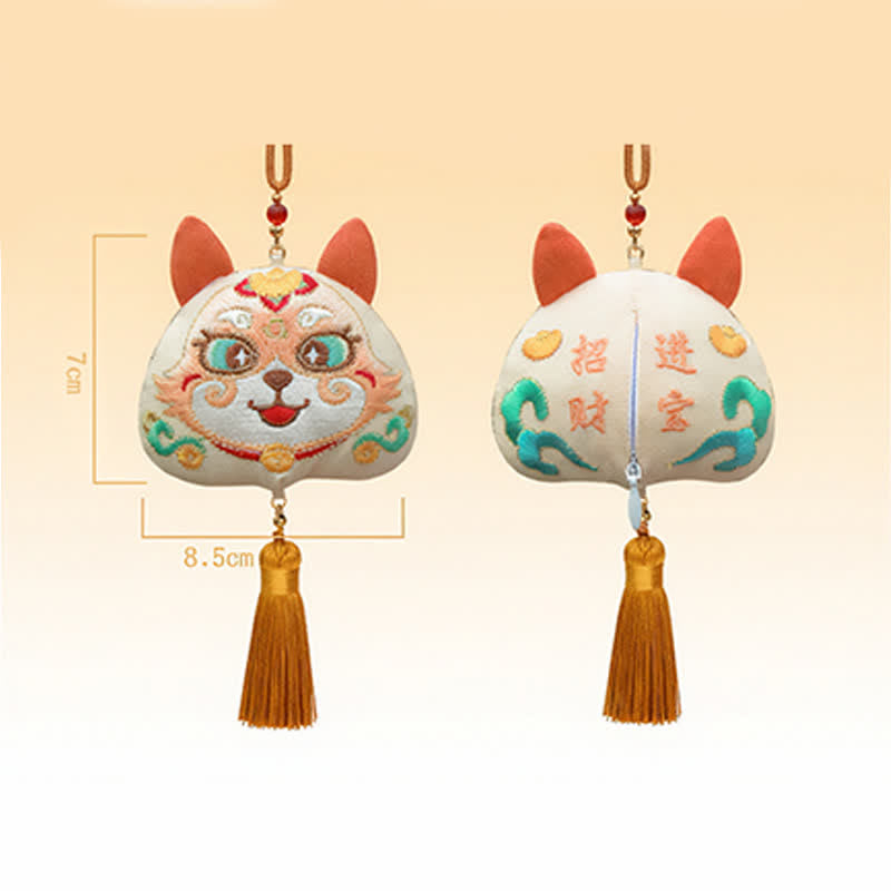 Buddha Stones Chiński haftowany smok tygrys frędzel szczęście uroczy zwierzęcy wystrój - Pies - image 24