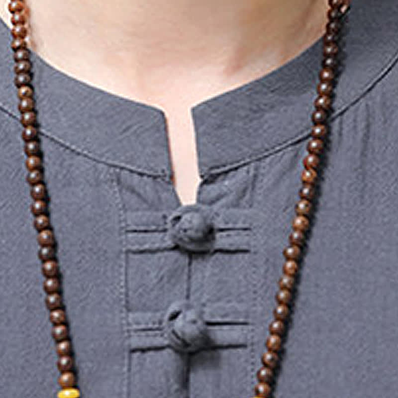 Buddha Stones Koszule męskie z krótkim rękawem Summer Tang Style Frog Guzik Haftowane Gourd Solid - image 18