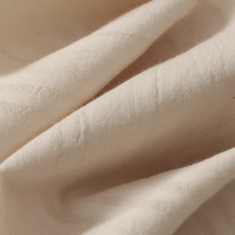 Buddha Stones Letnia, swobodna, minimalistyczna, jednolita sukienka damska z krótkim rękawem i kieszeniami, z okrągłym dekoltem - image 8