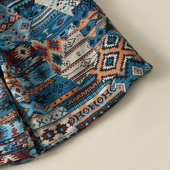 Szorty męskie Buddha Stones Summer Casual Boho ze ściągaczem i geometrycznym wzorem i kieszeniami - image 9