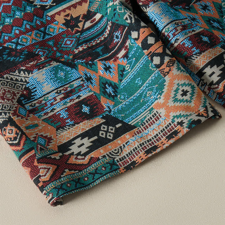 Szorty męskie Buddha Stones Summer Casual Boho ze ściągaczem i geometrycznym wzorem i kieszeniami - image 16