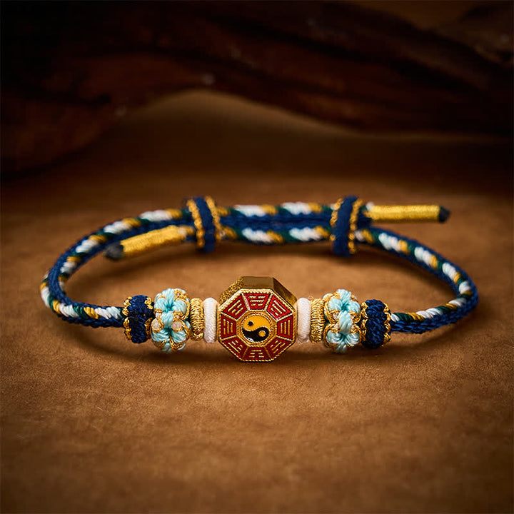 Buddha Stones Kolorowa bransoletka Bagua z chińskiej monety, pleciona ręcznie w stylu tybetańskim - image 18
