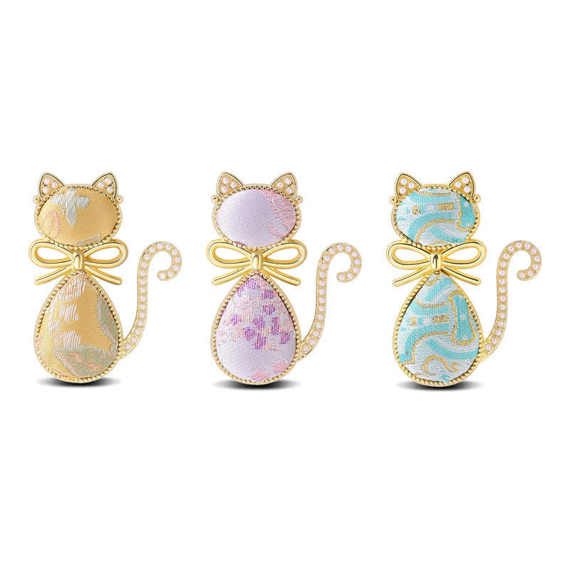 Buddha Stones Broszka z kokardą z brokatu Pearl Song Purity - image 0