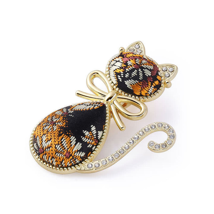 Buddha Stones Pałeczka do włosów Song Brocade Cat w stylu chińskim z pozłacanymi kryształkami - Czarny (ten sam odcień koloru – wzór może się różnić) - image 2