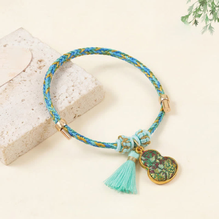 Buddha Stones Bransoletka ochronna z brokatowej tykwy w pięciu kolorach czerwonego sznurka Song - Zielony (ten sam odcień koloru – wzór może się różnić) - image 3
