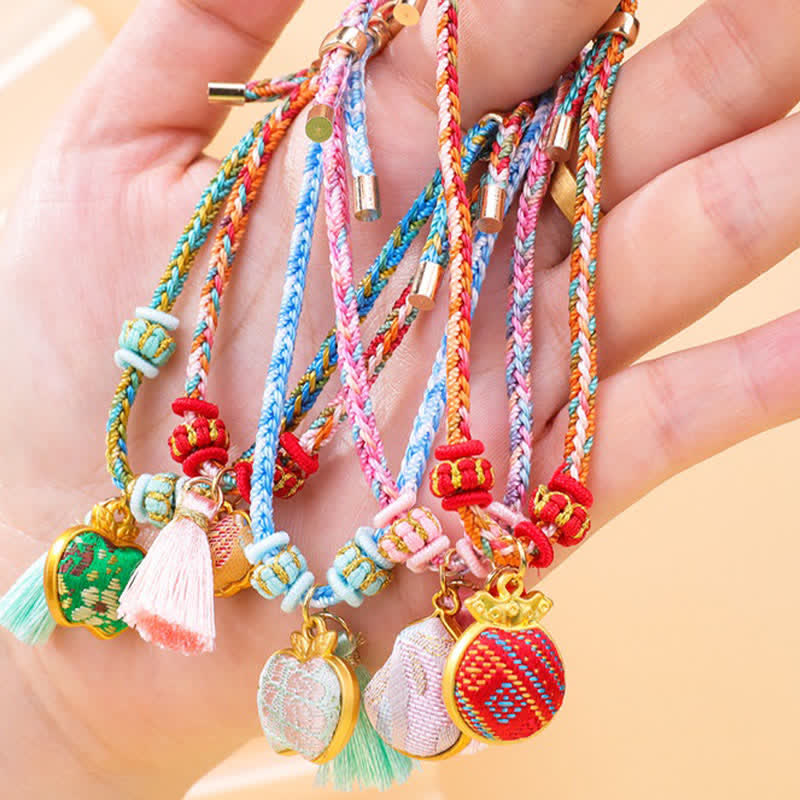Buddha Stones Bransoletka z pięciokolorowego plecionego sznurka Song Brocade Ruyi Scepter Tassel Luck - image 8