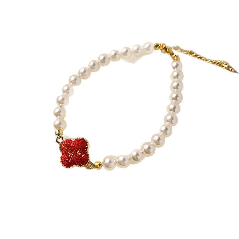 Buddha Stones Bransoletka Pearl Song Brocade Clover Purity New Chinese - image 1