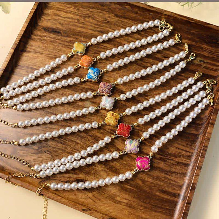Buddha Stones Bransoletka Pearl Song Brocade Clover Purity New Chinese - image 15