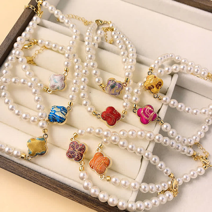 Buddha Stones Bransoletka Pearl Song Brocade Clover Purity New Chinese - image 14