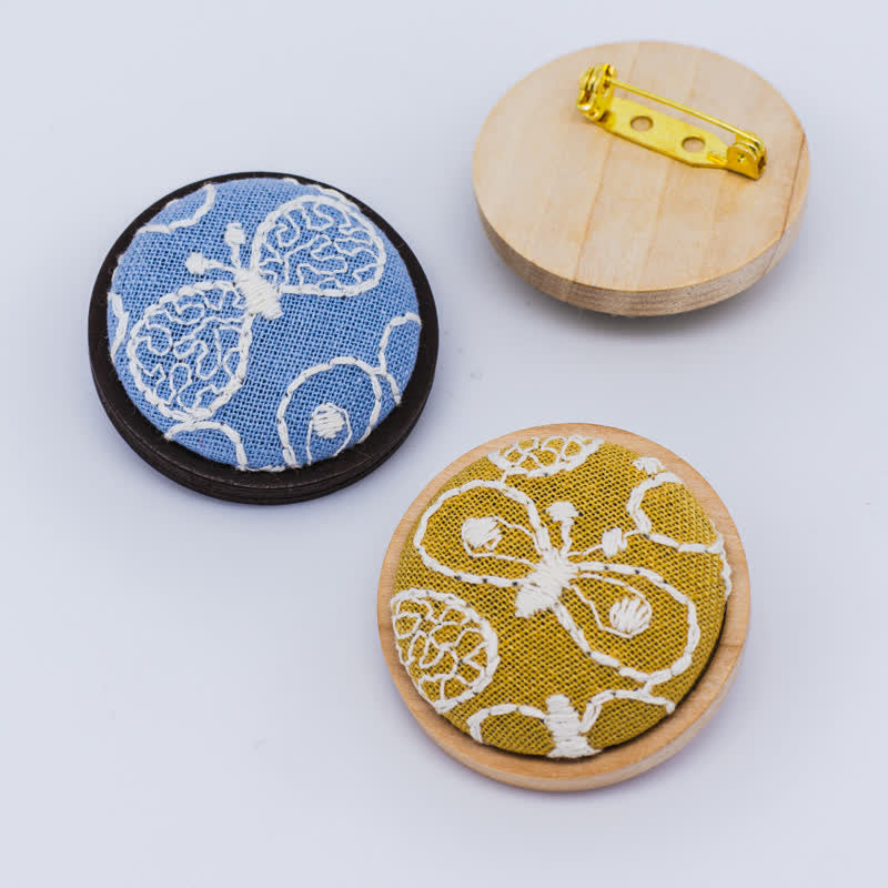 Buddha Stones Drewniany, ręcznie rzeźbiony, haftowany naszyjnik z motywem motyla i kwiatów - image 15