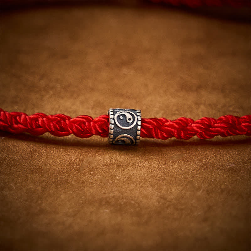 Buddha Stones Czarno-czerwona bransoletka z sznurka Yin Yang, ochrona, ręcznie tkana, minimalistyczna - image 10