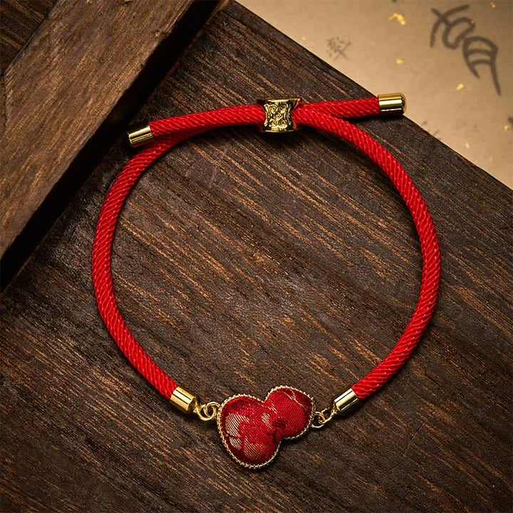 Buddha Stones Bransoletka ochronna z brokatowej tykwy Red String Song - image 3