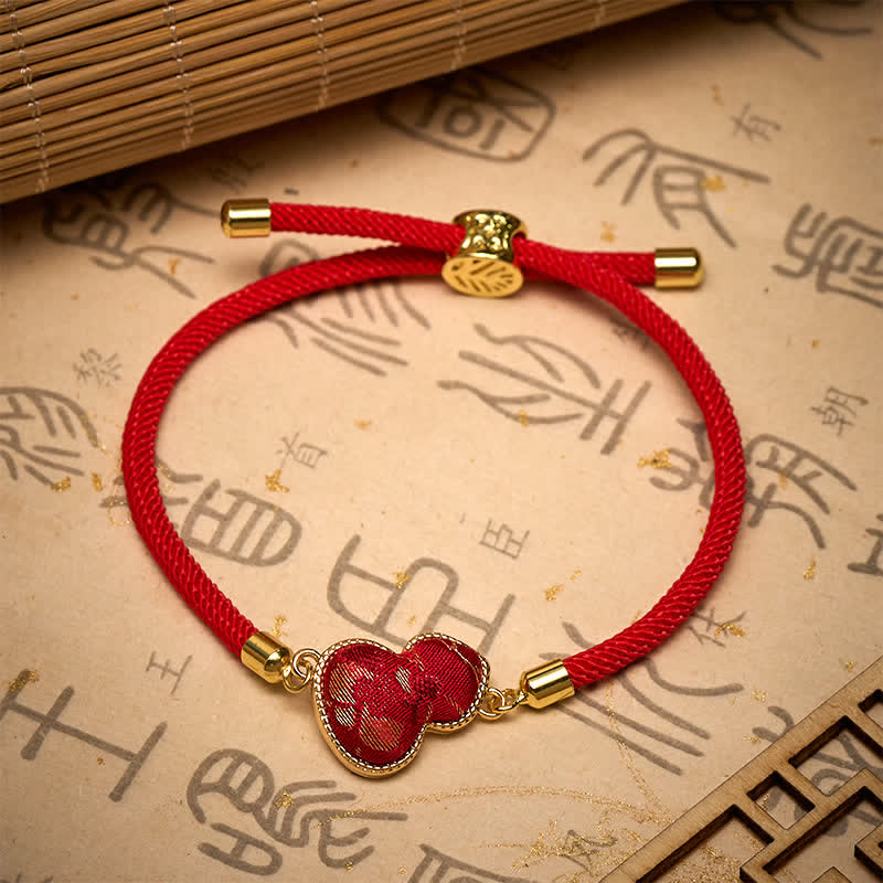 Buddha Stones Bransoletka ochronna z brokatowej tykwy Red String Song - image 4
