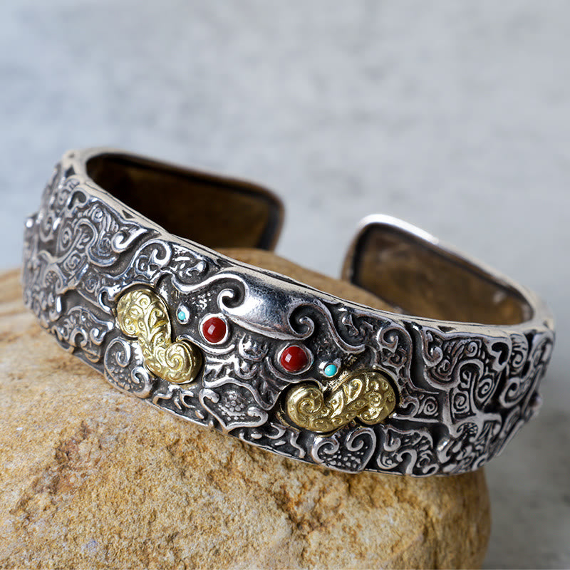 Buddha Stones FengShui Grawerowanie PiXiu Błogosławieństwo Bransoletka Bangle