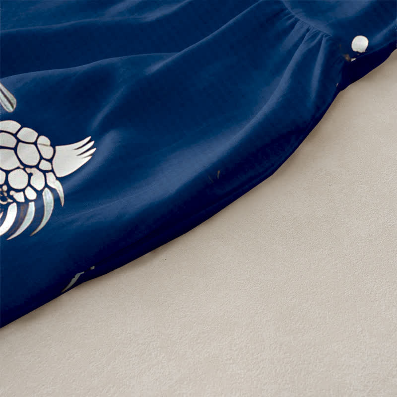 Buddha Stones Letnia, swobodna, damska sukienka midi bez rękawów z kieszeniami i wzorem w kwiaty żurawia - image 10