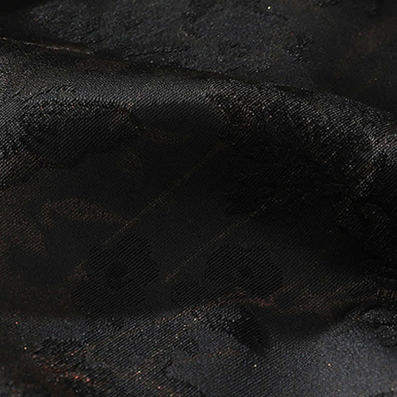 Buddha Stones Koszule męskie z krótkim rękawem w stylu casualowym, wiosenno-letnim, z kołnierzykiem typu stójka i motylem bambusowym - image 9