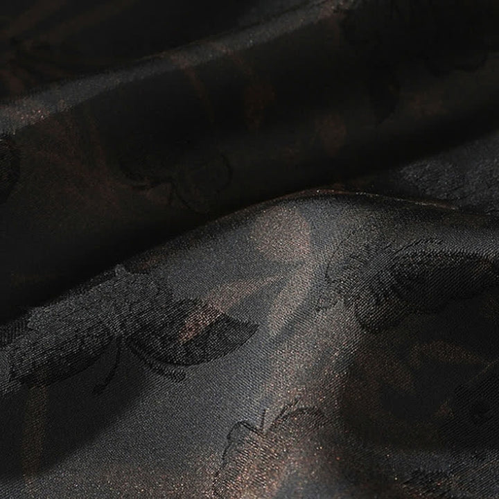 Buddha Stones Koszule męskie z krótkim rękawem w stylu casualowym, wiosenno-letnim, z kołnierzykiem typu stójka i motylem bambusowym - image 10