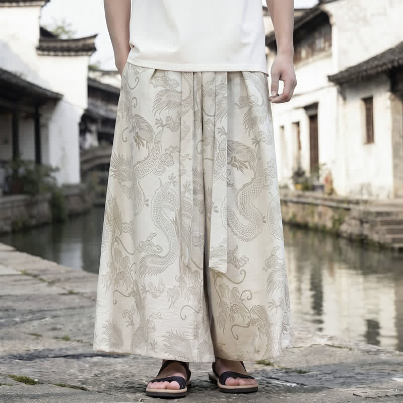 Buddha Stones Letnie, swobodne spodnie męskie w stylu Tang ze ściągaczem i szerokimi nogawkami Dragon Ankle - Bielizna - US/UK/AU46， EU56 (5XL) - image 33