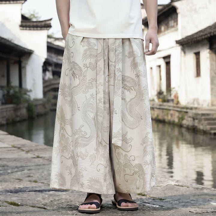 Buddha Stones Letnie, swobodne spodnie męskie w stylu Tang ze ściągaczem i szerokimi nogawkami Dragon Ankle - Bielizna - US/UK/AU46， EU56 (5XL) - image 33