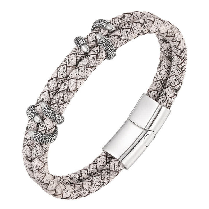 Buddha Stones Bransoleta ze stali nierdzewnej z plecionej skóry Dragon Claw Strength - image 10