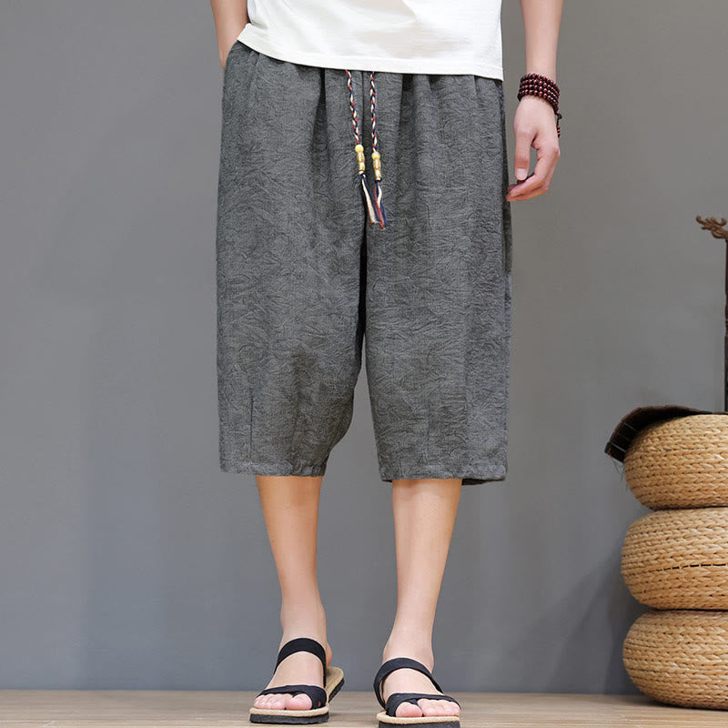 Buddha Stones Letnie, swobodne, boho, abstrakcyjne, męskie szorty ze ściągaczem i kieszenią - Jasnoszary - US/UK/AU48, EU58 (6XL) - image 13