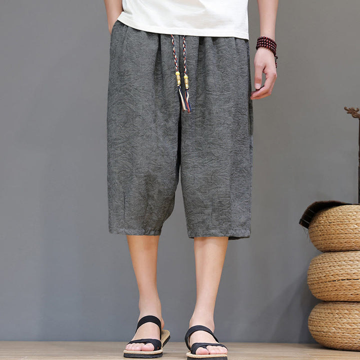 Buddha Stones Letnie, swobodne, boho, abstrakcyjne, męskie szorty ze ściągaczem i kieszenią - Jasnoszary - US/UK/AU48, EU58 (6XL) - image 13