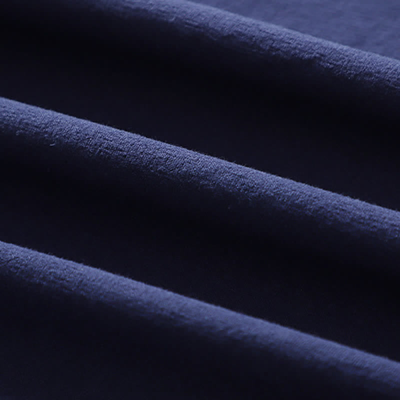 Buddha Stones Letnie, minimalistyczne, sznurowane, męskie kimono z krótkim rękawem i kieszeniami - image 12