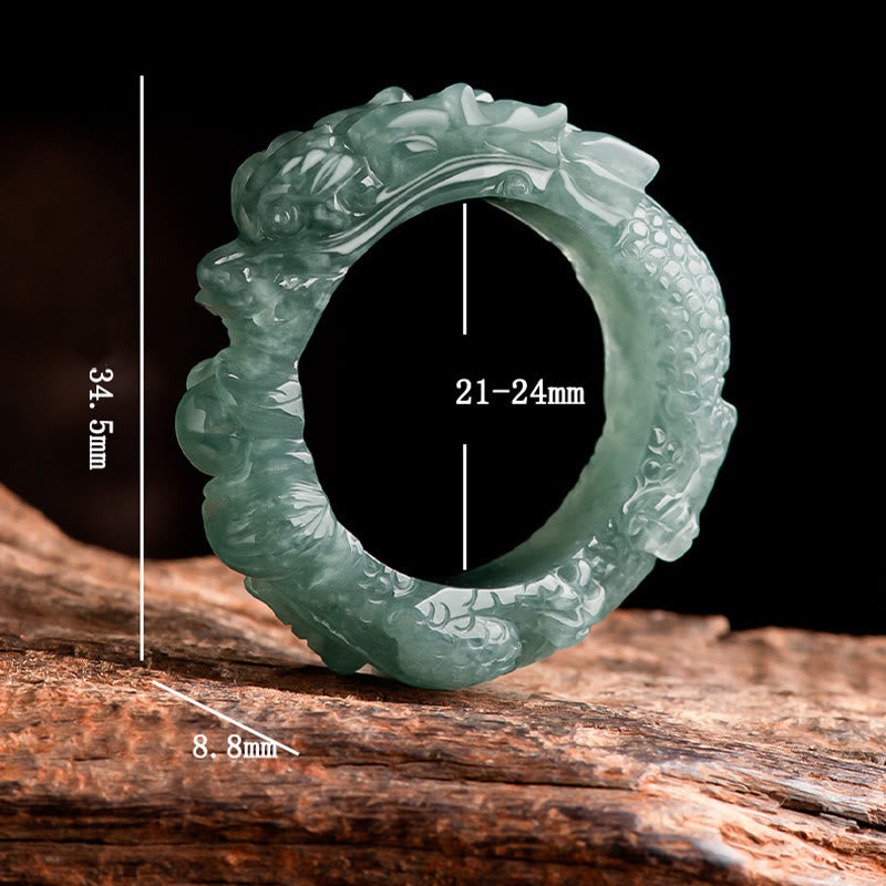Pierścień sukcesu z naturalnego jadeitu z Buddha Stones - image 9