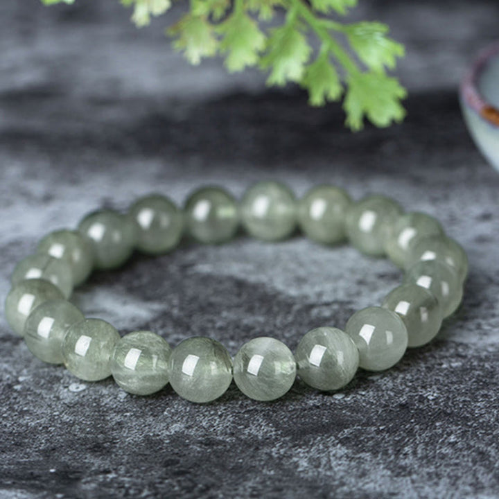 Bransoletka z naturalnego zielonego kryształu Buddha Stones Blessing Wealth - Jasnozielony - 10 mm - image 0