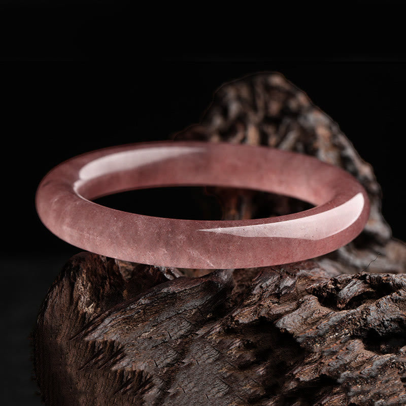Bransoletka z Buddha Stones Naturalny Kwarc Truskawkowy Miłość Uzdrawiająca Bransoletka Bangle - image 5