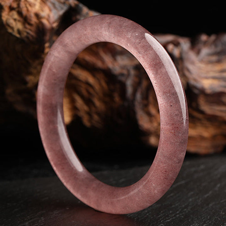 Bransoletka z Buddha Stones Naturalny Kwarc Truskawkowy Miłość Uzdrawiająca Bransoletka Bangle - image 3